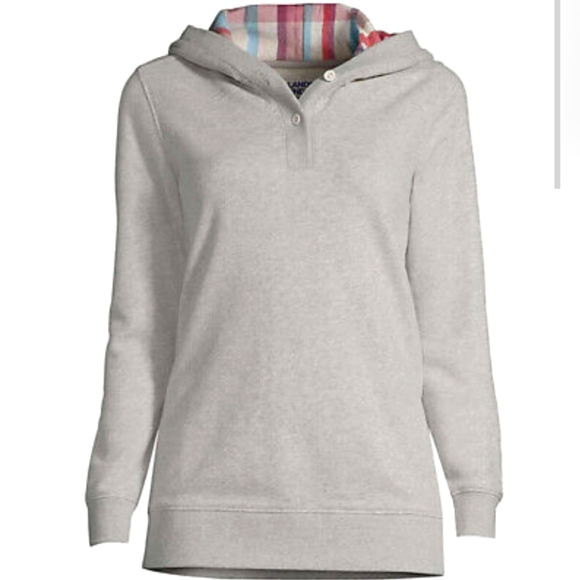 Land's End Grey Hooded Sweatshirt - Picture 1 of 5